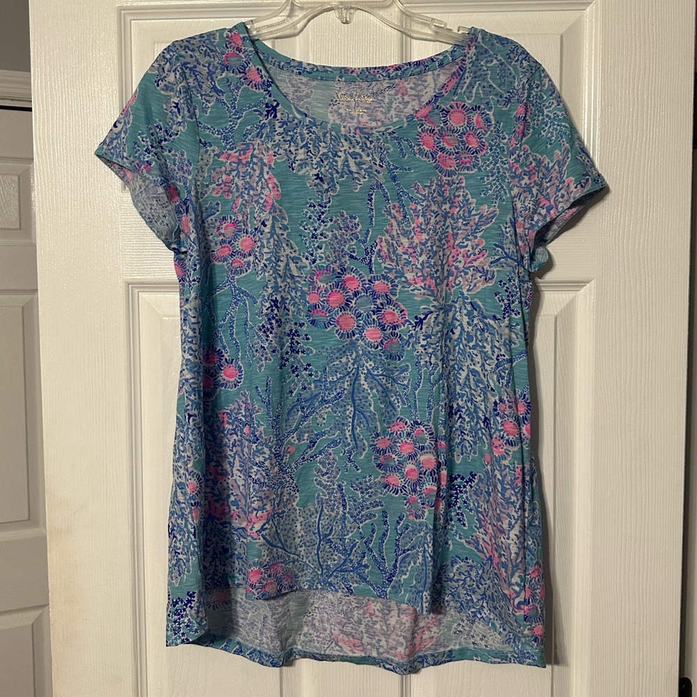 Lilly Pulitzer Blue Ibiza Etta Scoop Neck Women's Top